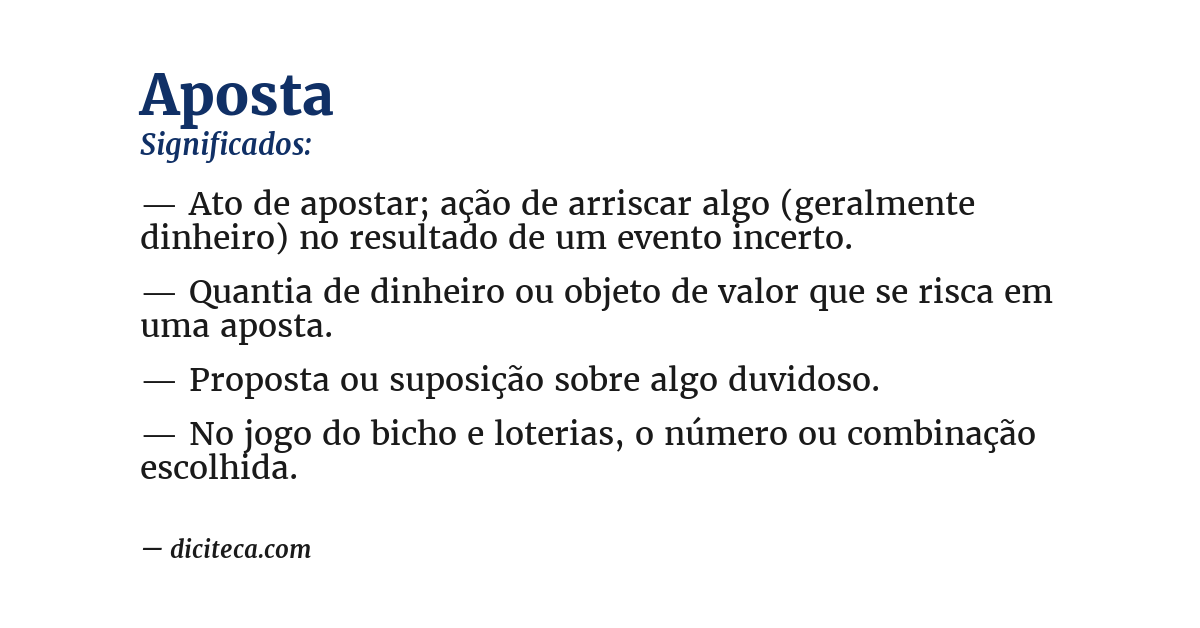 Significado de aposta