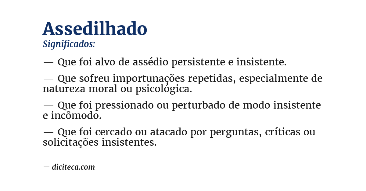 Significado de assedilhado