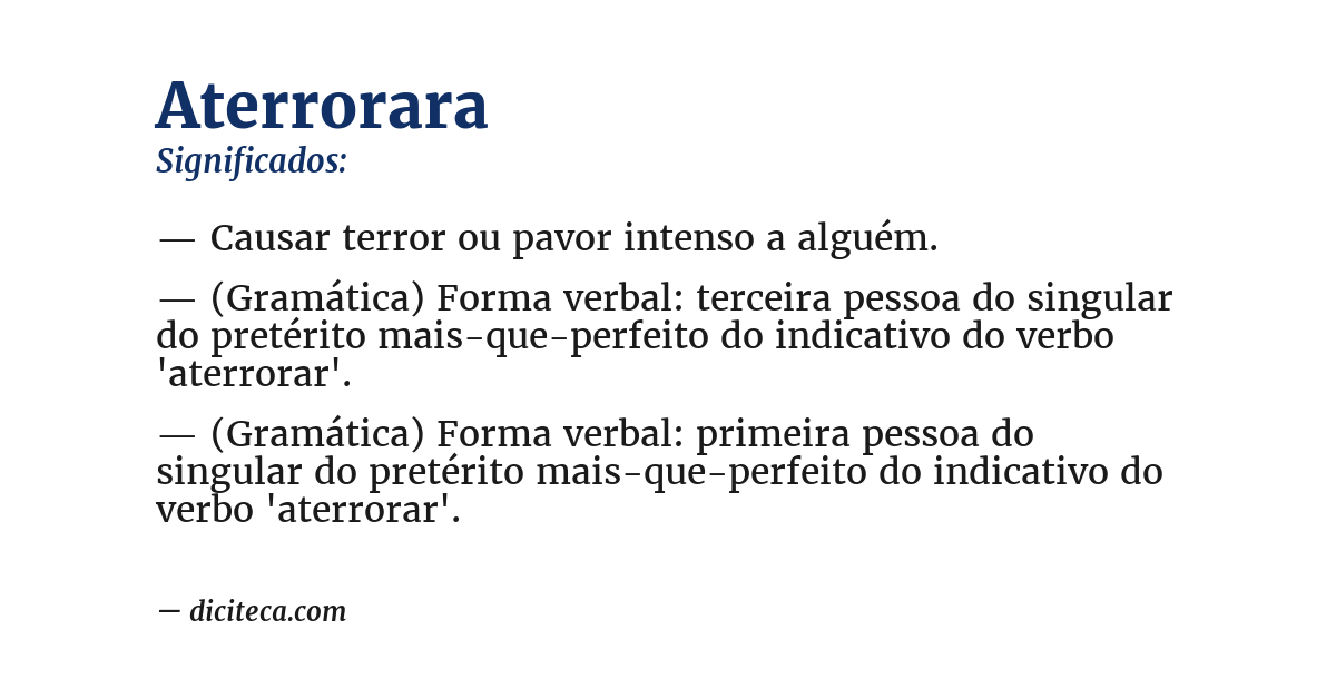 Significado de aterrorara
