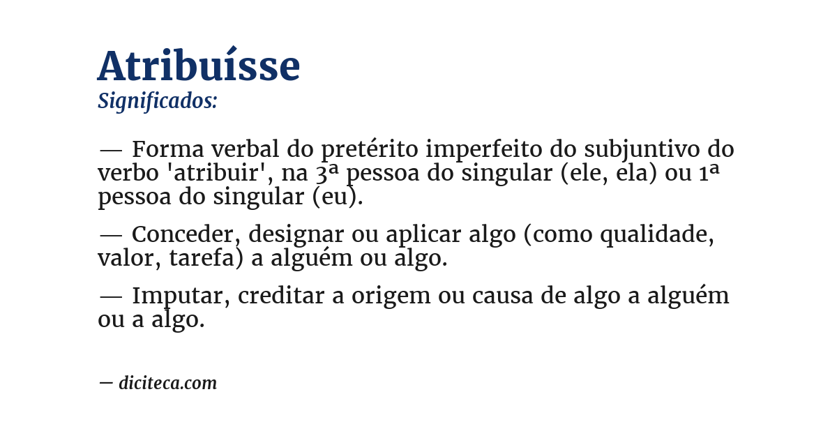 Significado de atribuísse