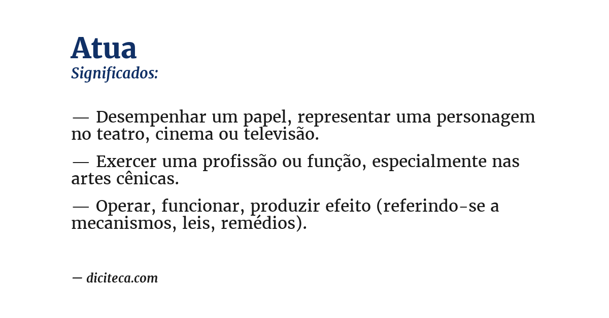 Significado de atua