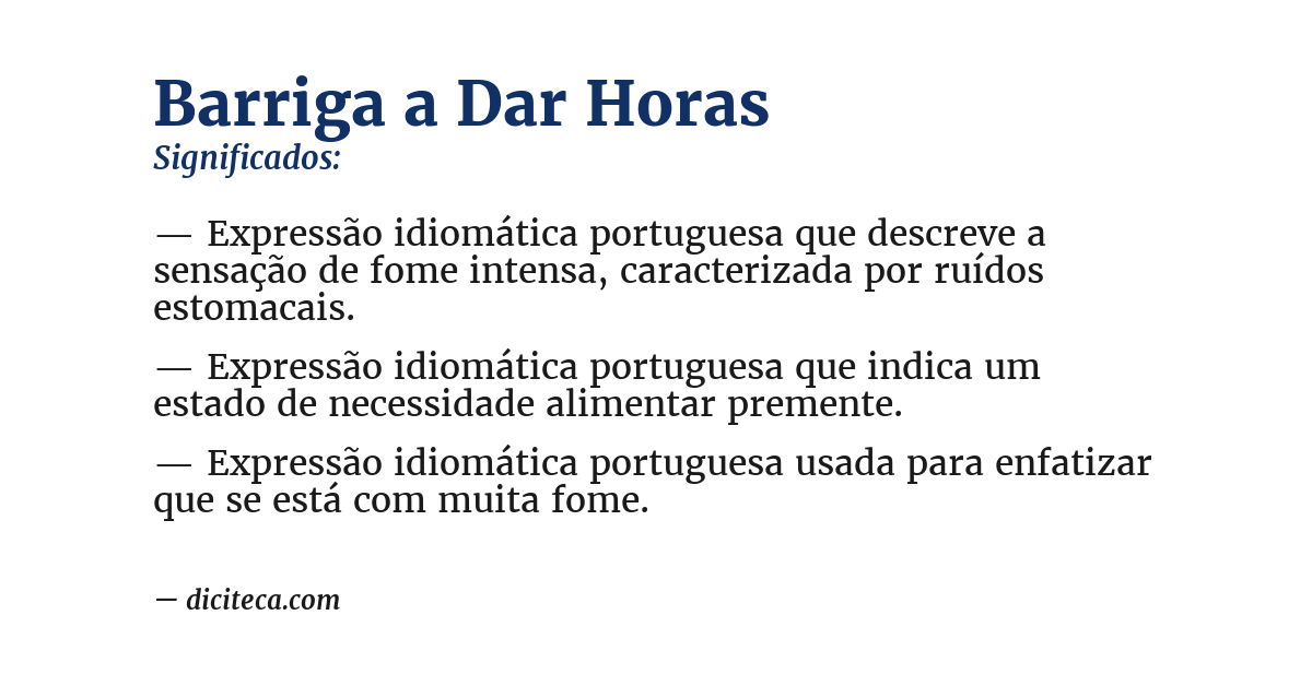 Significado de barriga a dar horas