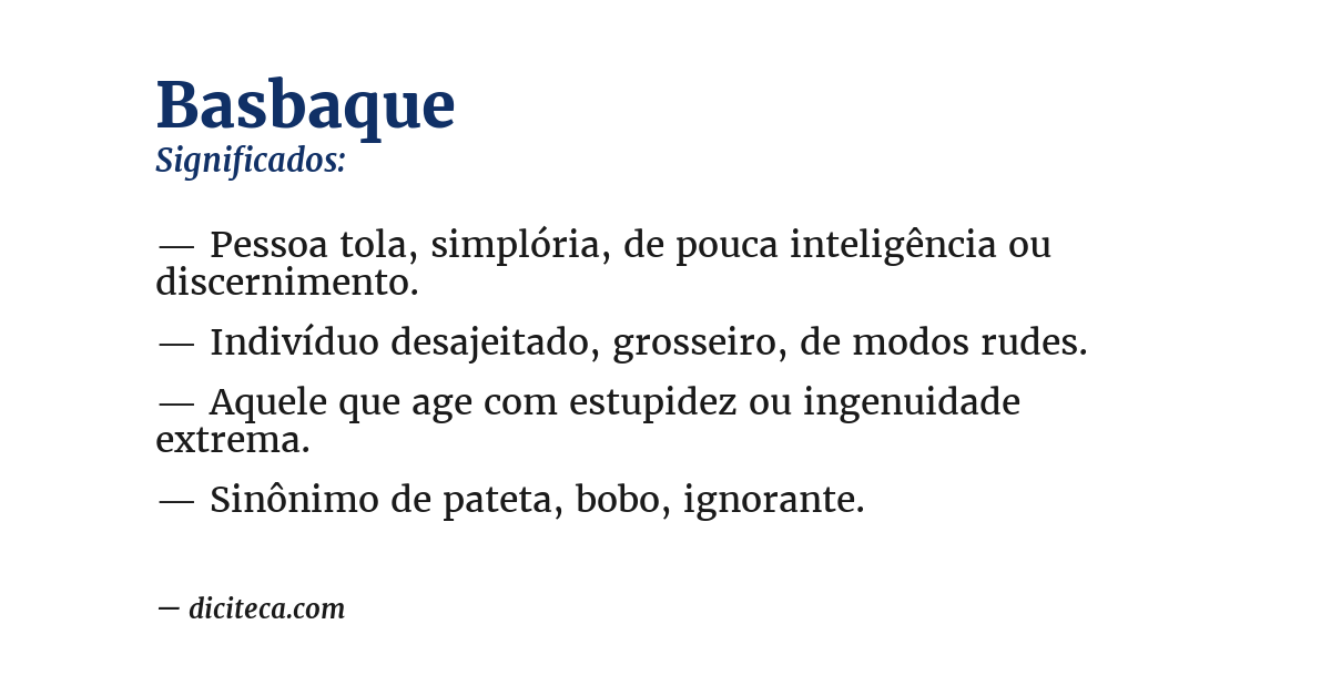 Significado de basbaque