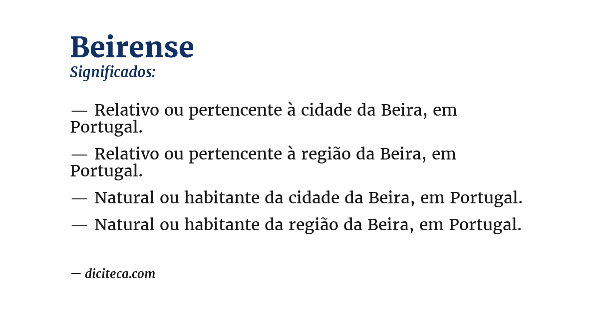 Significado de beirense