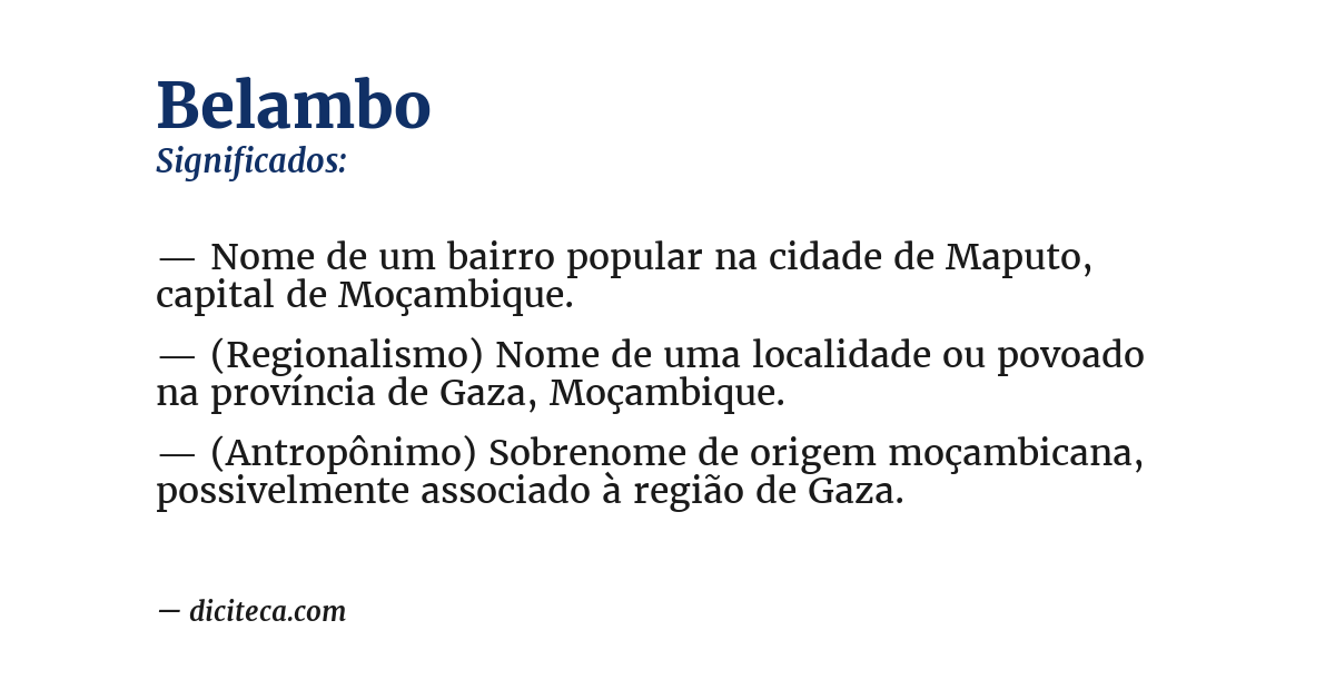 Significado de belambo