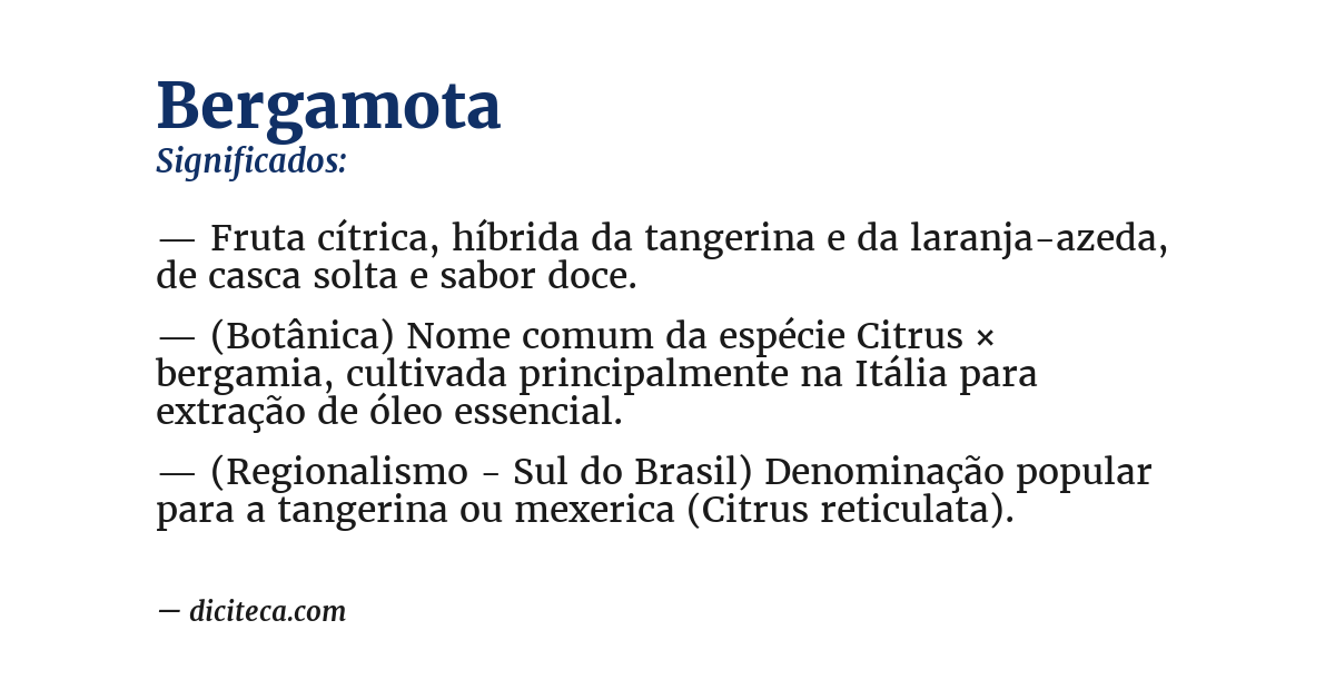 Significado de bergamota