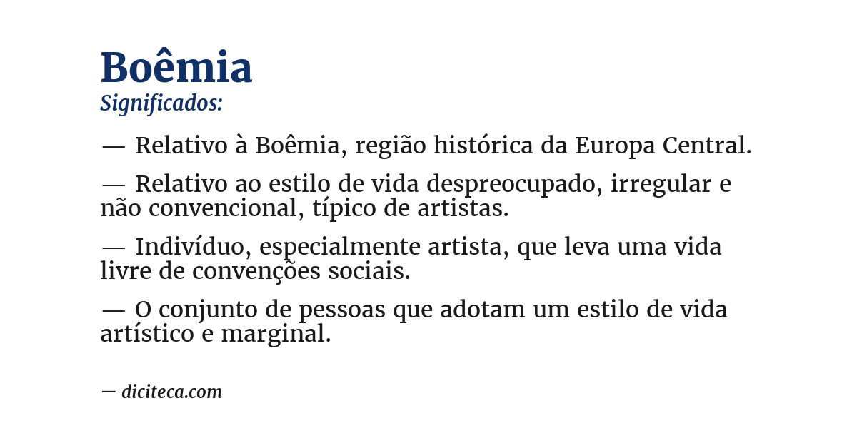 Significado de boêmia