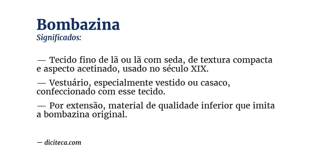 Significado de bombazina