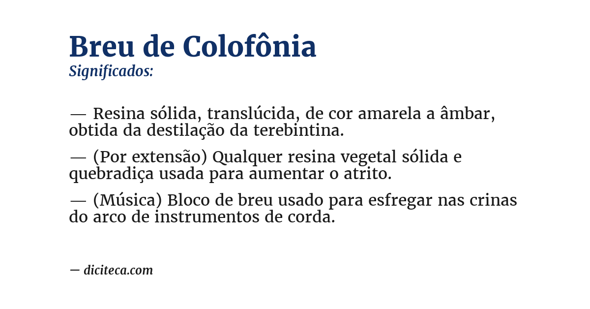 Significado de breu de colofônia