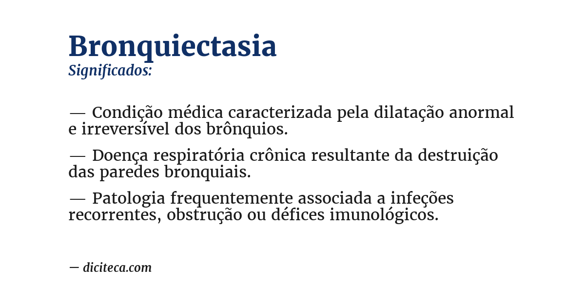 Significado de bronquiectasia
