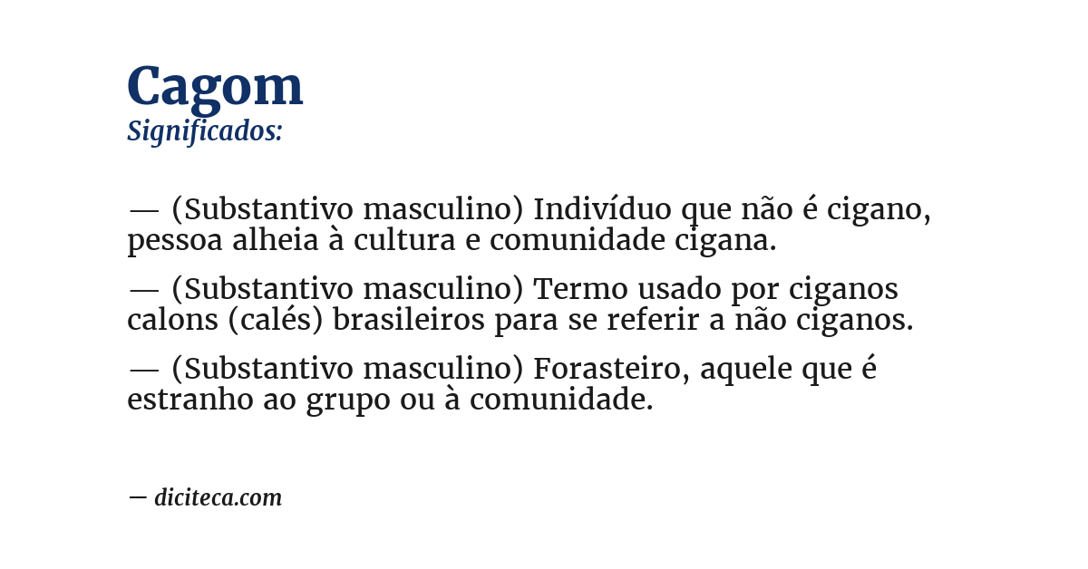 Significado de cagom