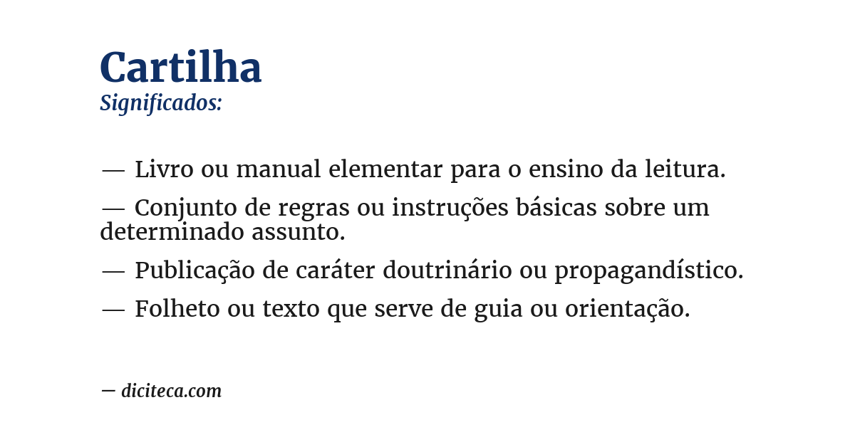 Significado de cartilha
