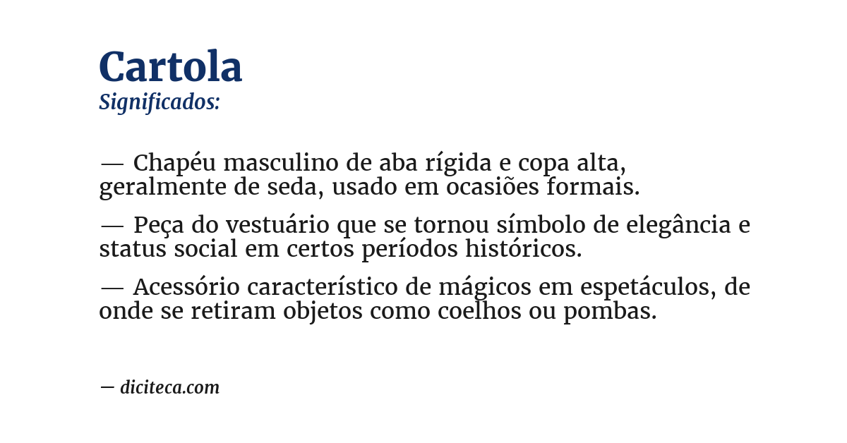 Significado de cartola