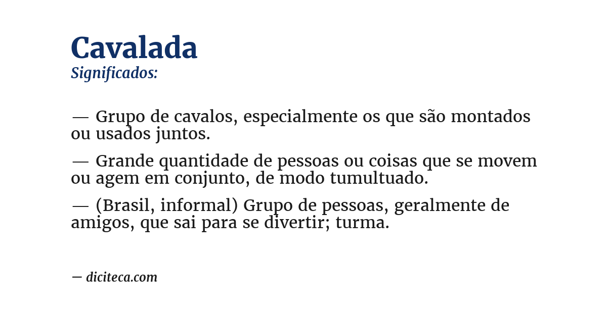 Significado de cavalada