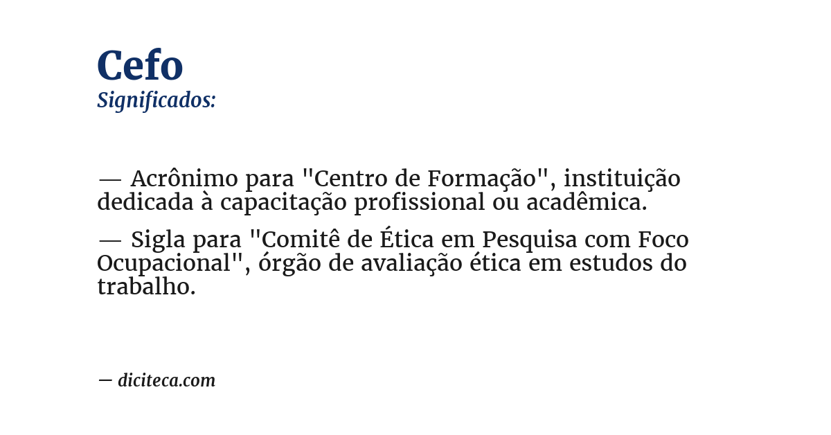 Significado de cefo