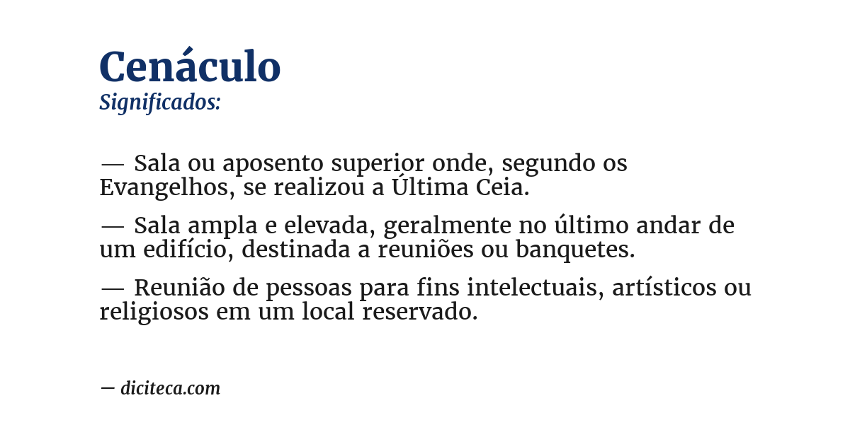 Significado de cenáculo