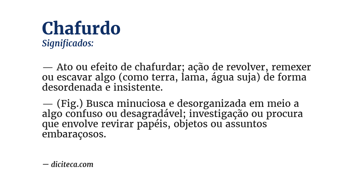 Significado de chafurdo