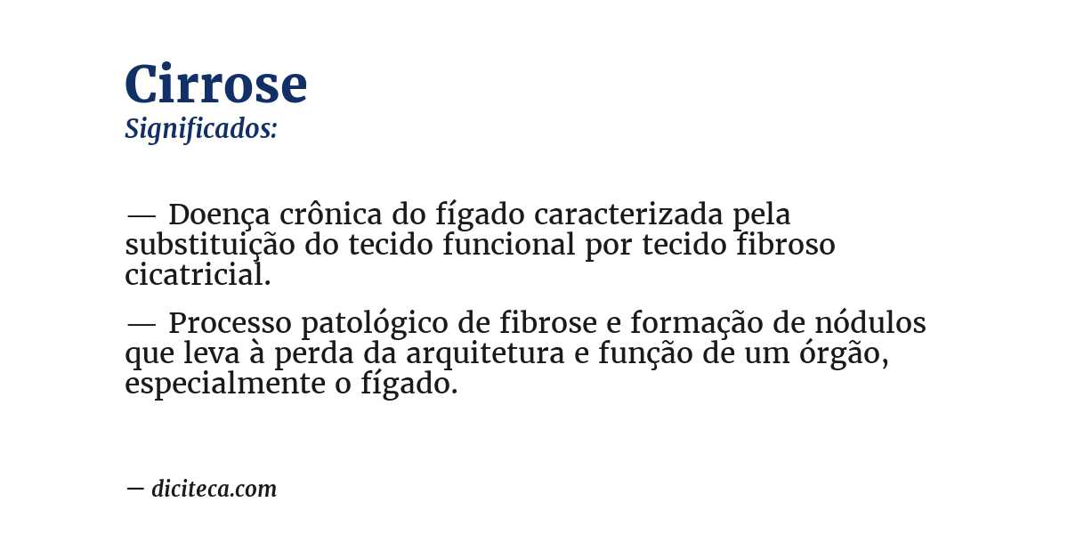 Significado de cirrose