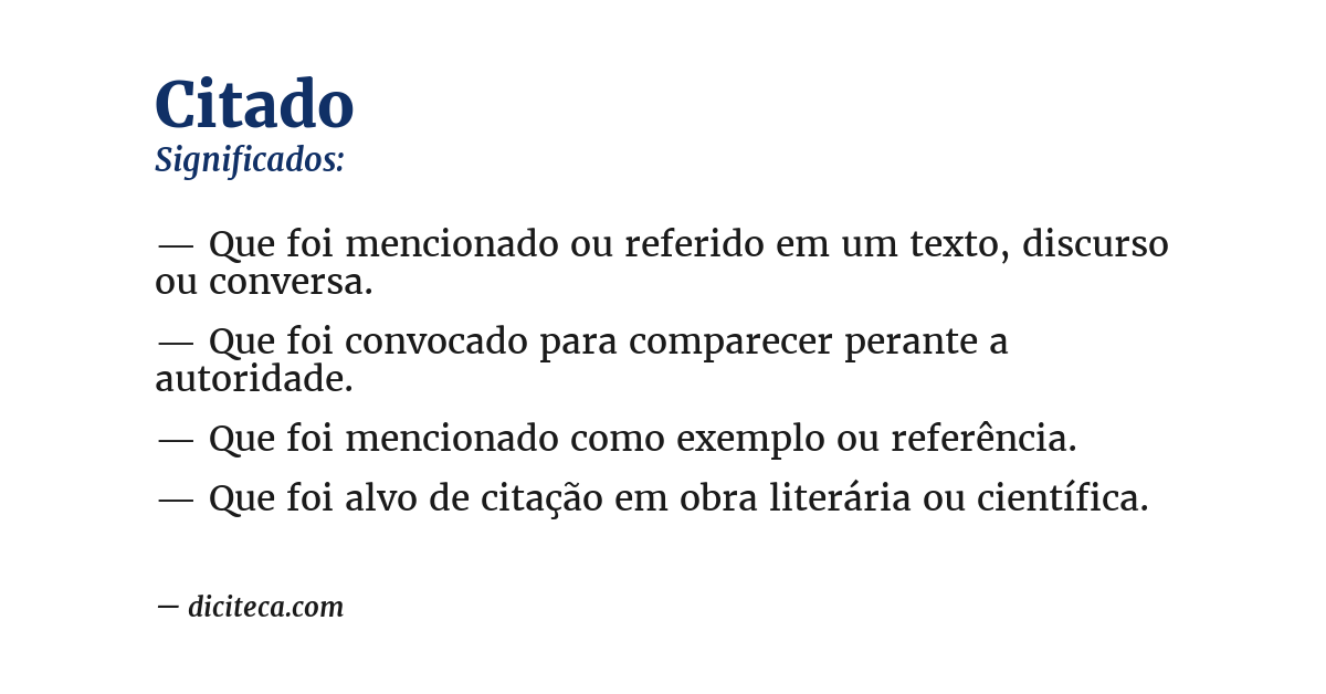 Significado de citado