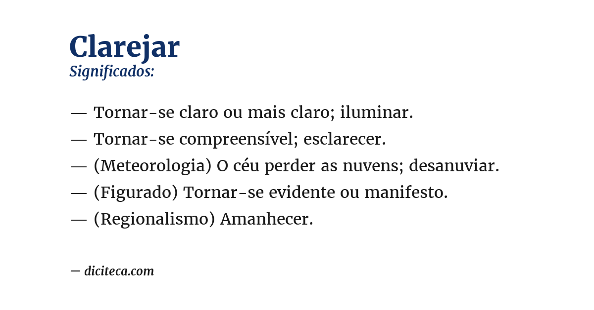 Significado de clarejar