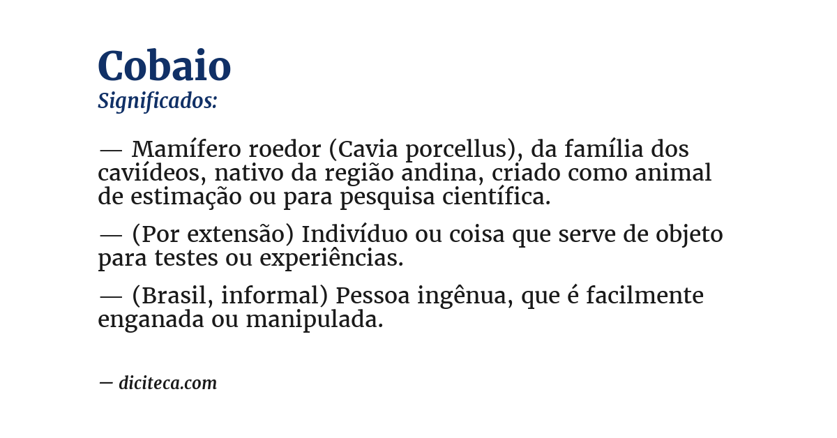 Significado de cobaio