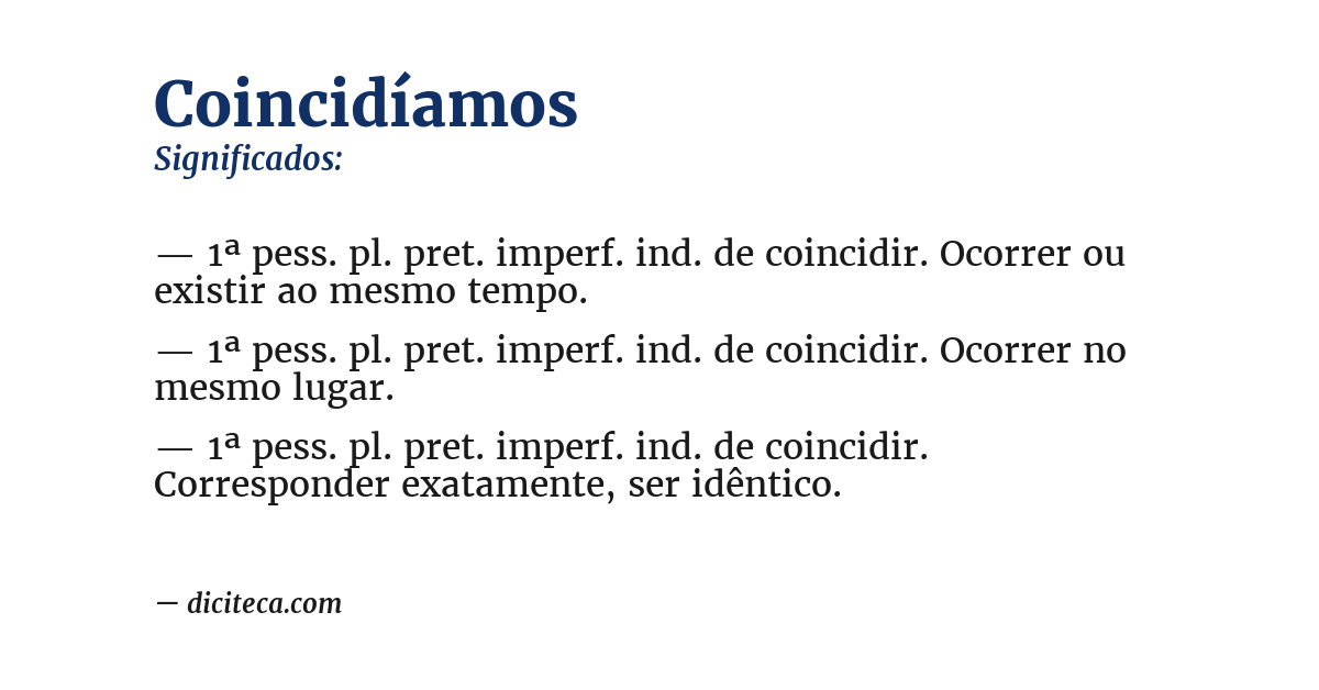 Significado de coincidíamos