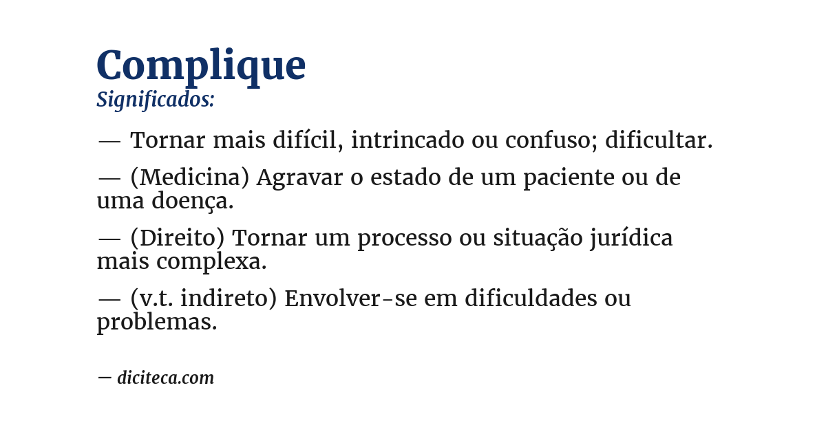 Significado de complique