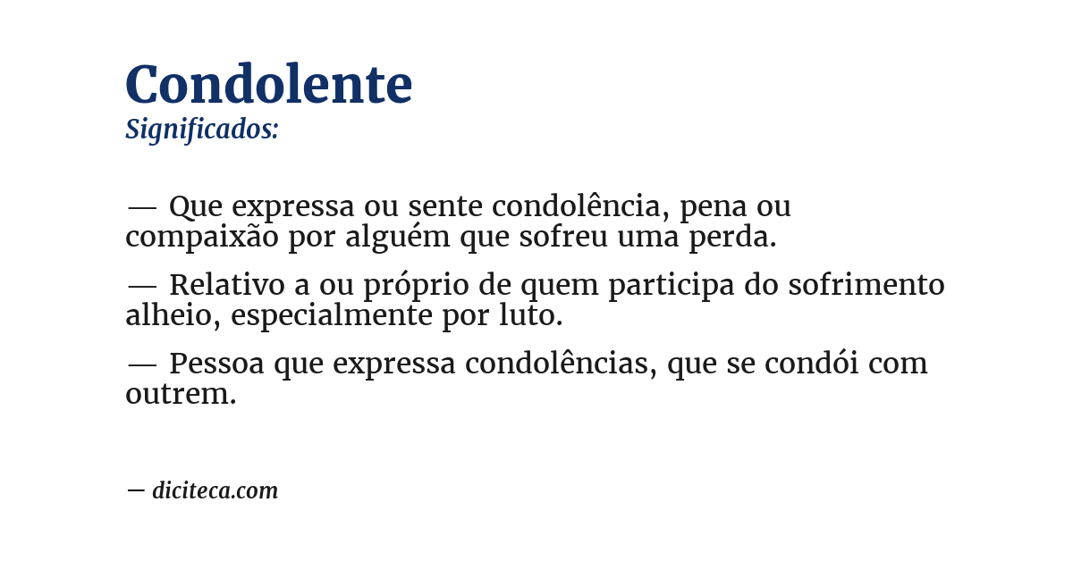 Significado de condolente