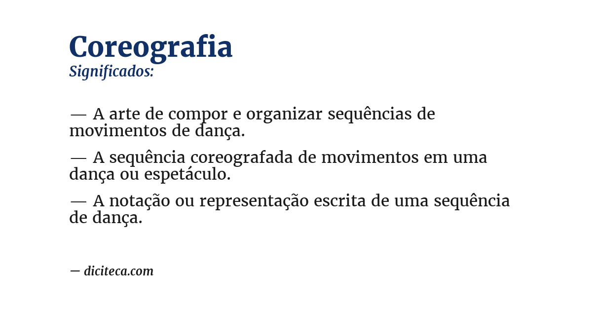 Significado de coreografia