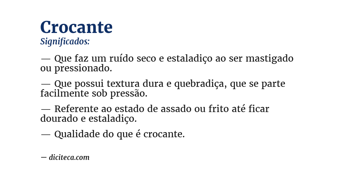 Significado de crocante