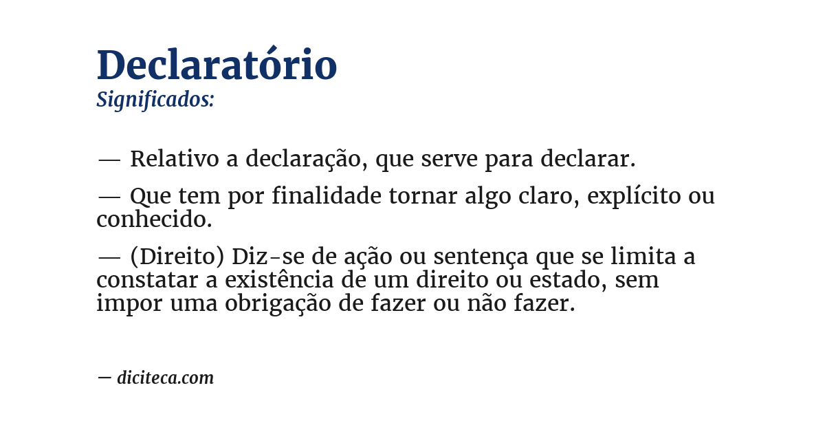 Significado de declaratório