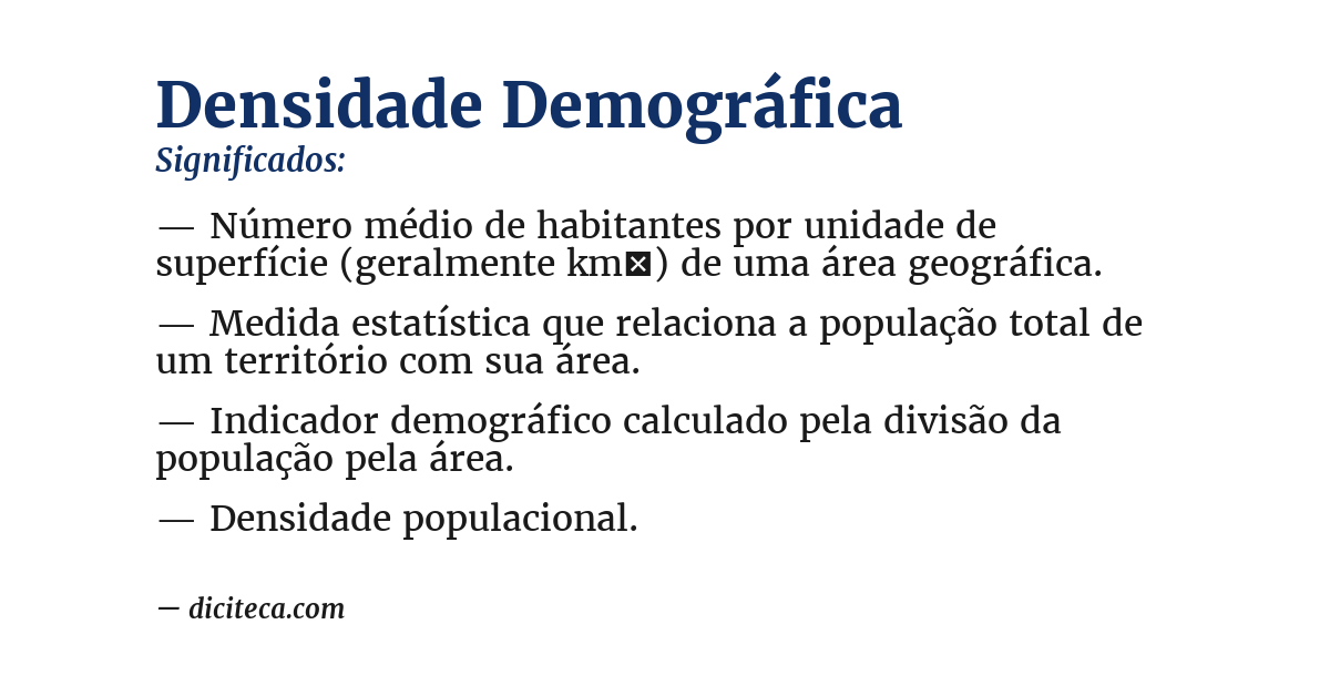 Significado de densidade demográfica