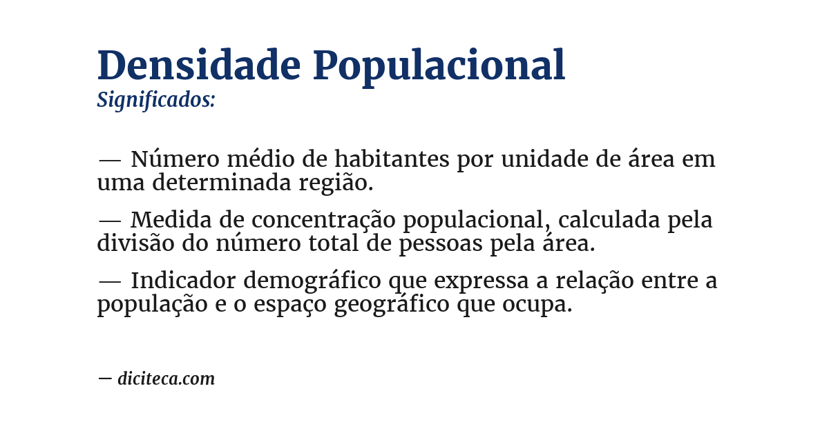 Significado de densidade populacional