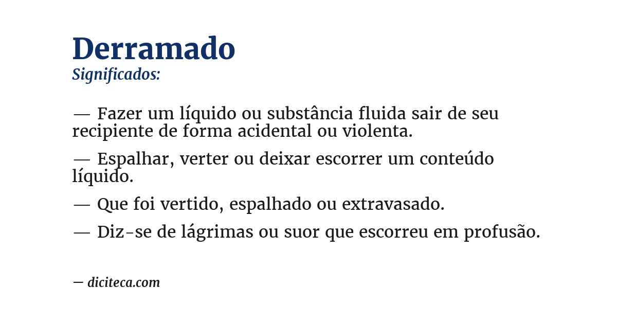 Significado de derramado