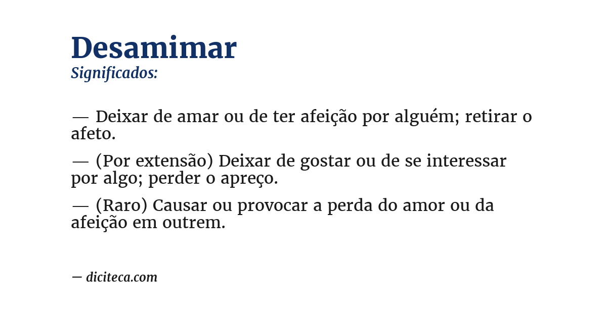 Significado de desamimar