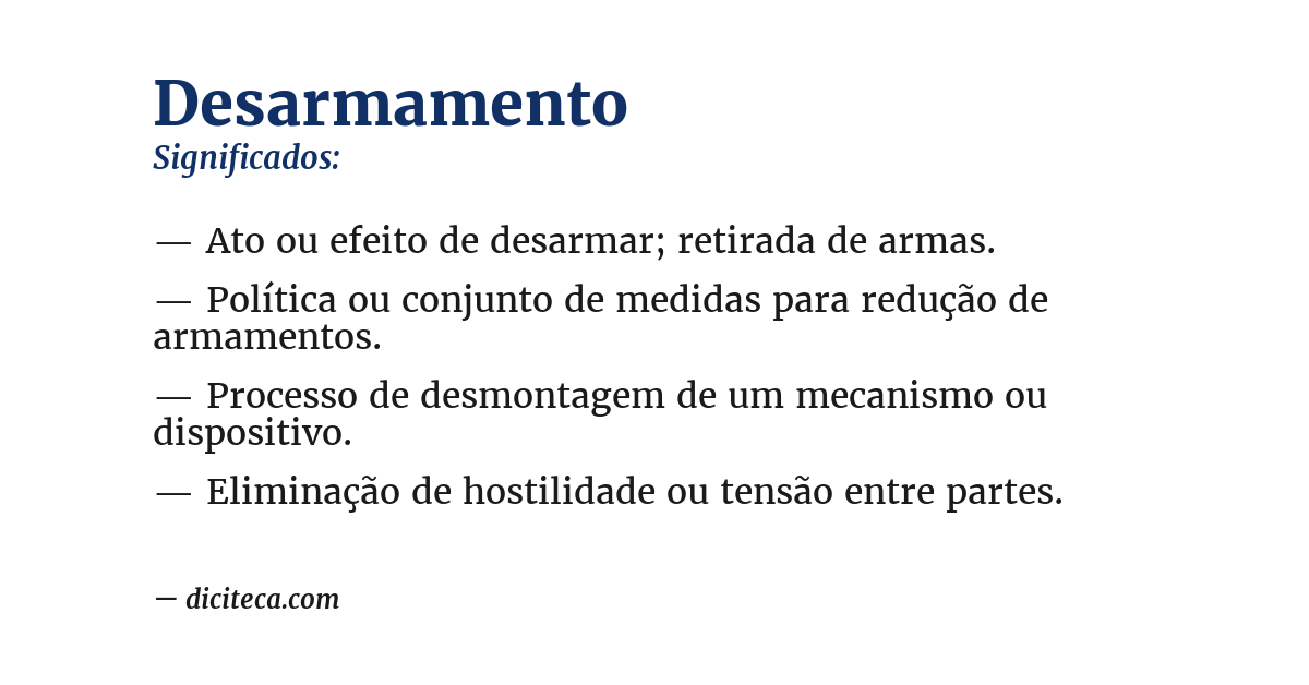 Significado de desarmamento