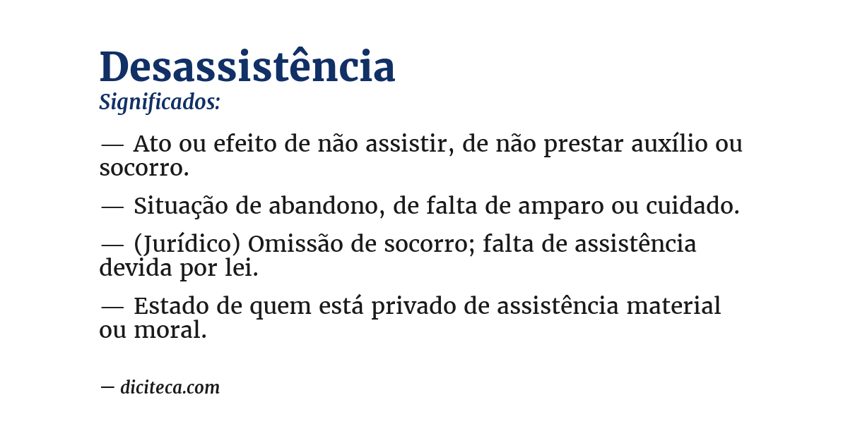 Significado de desassistência