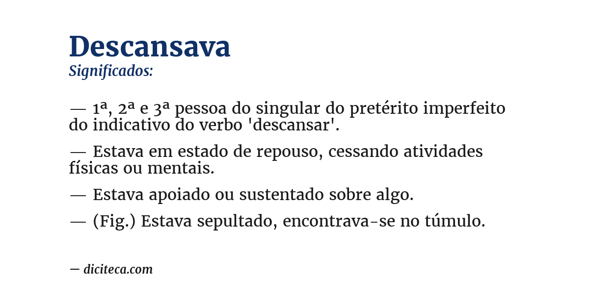 Significado de descansava