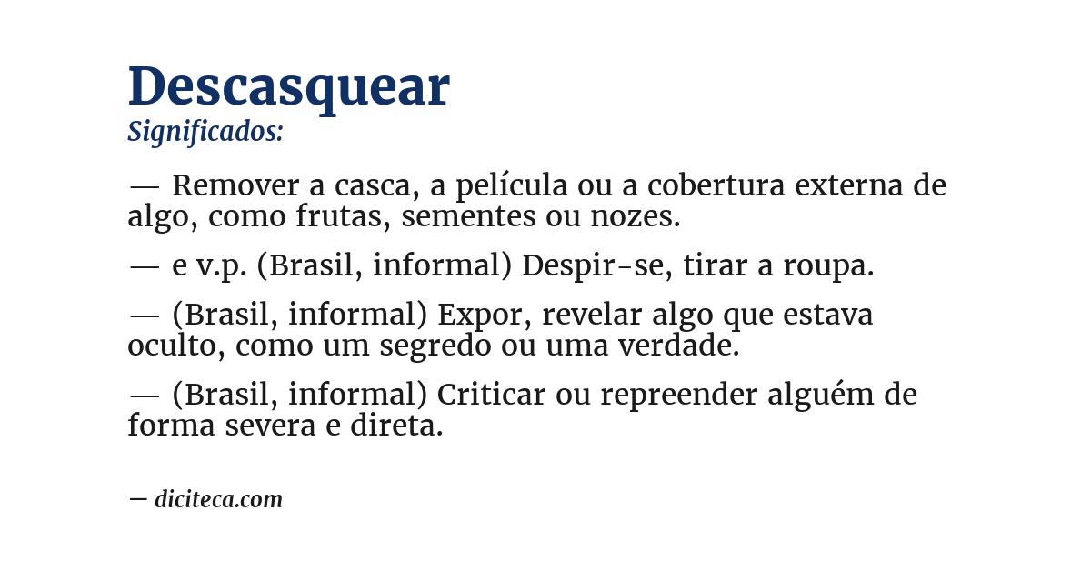 Significado de descasquear