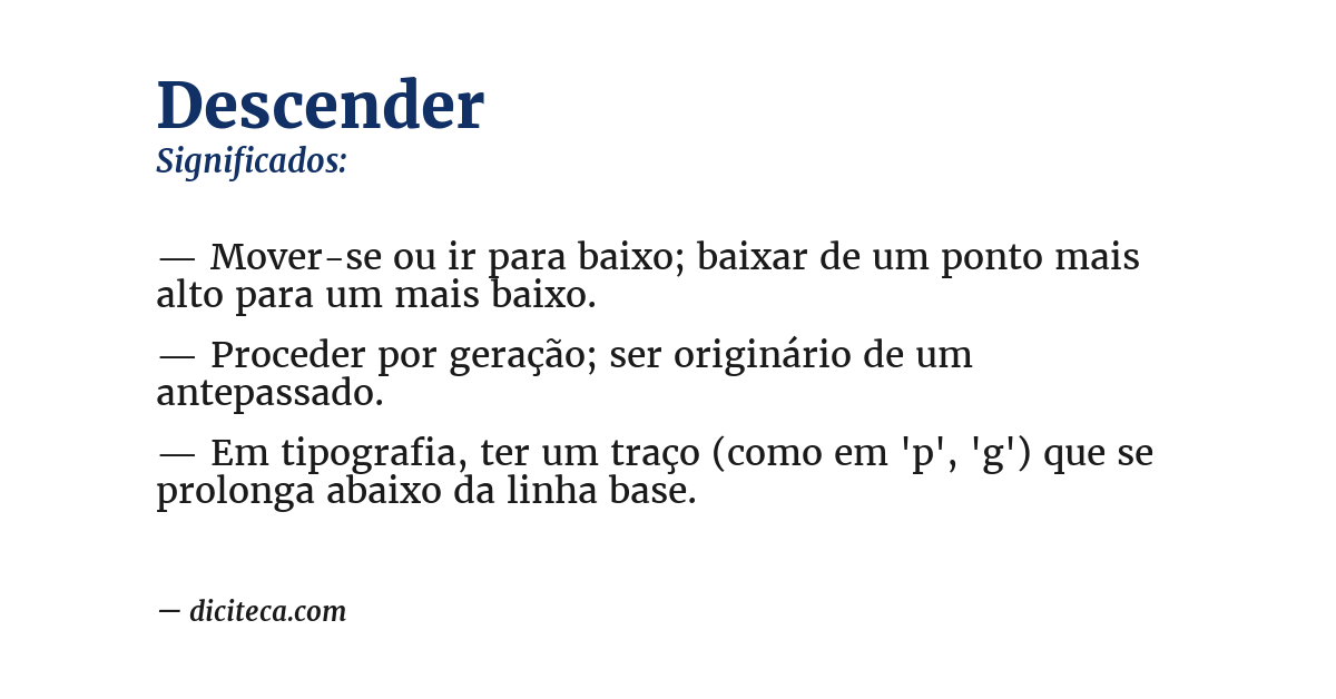 Significado de descender