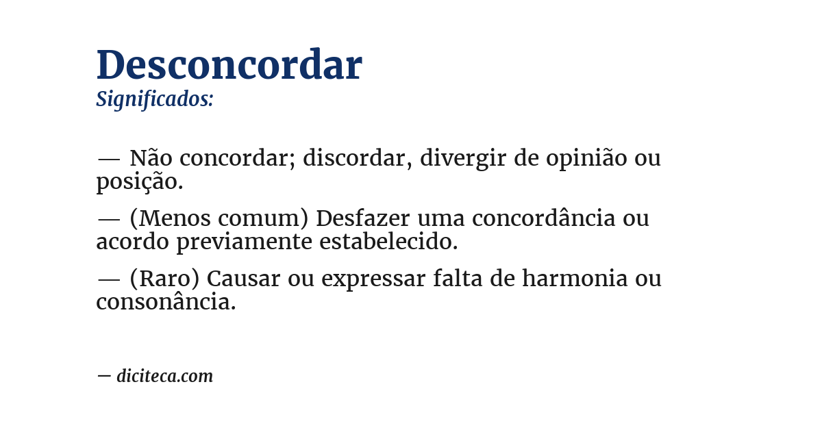 Significado de desconcordar