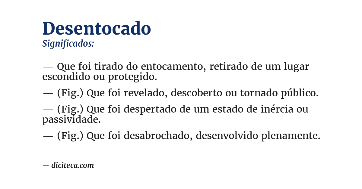 Significado de desentocado