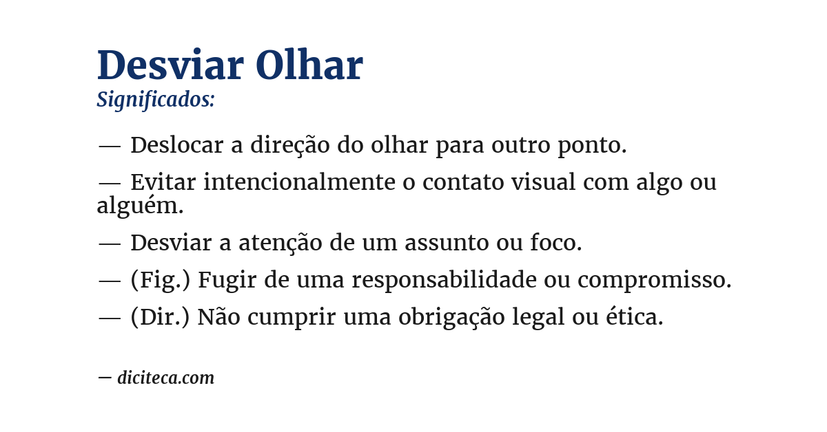 Significado de desviar olhar
