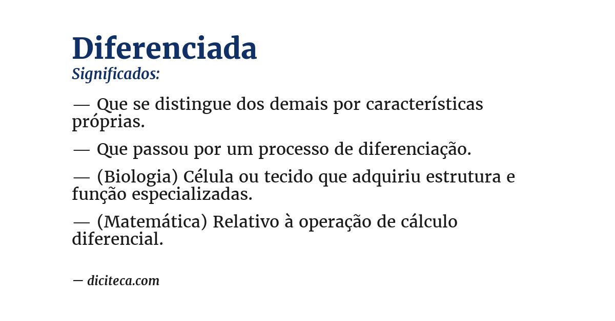 Significado de diferenciada