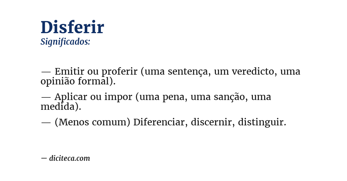 Significado de disferir