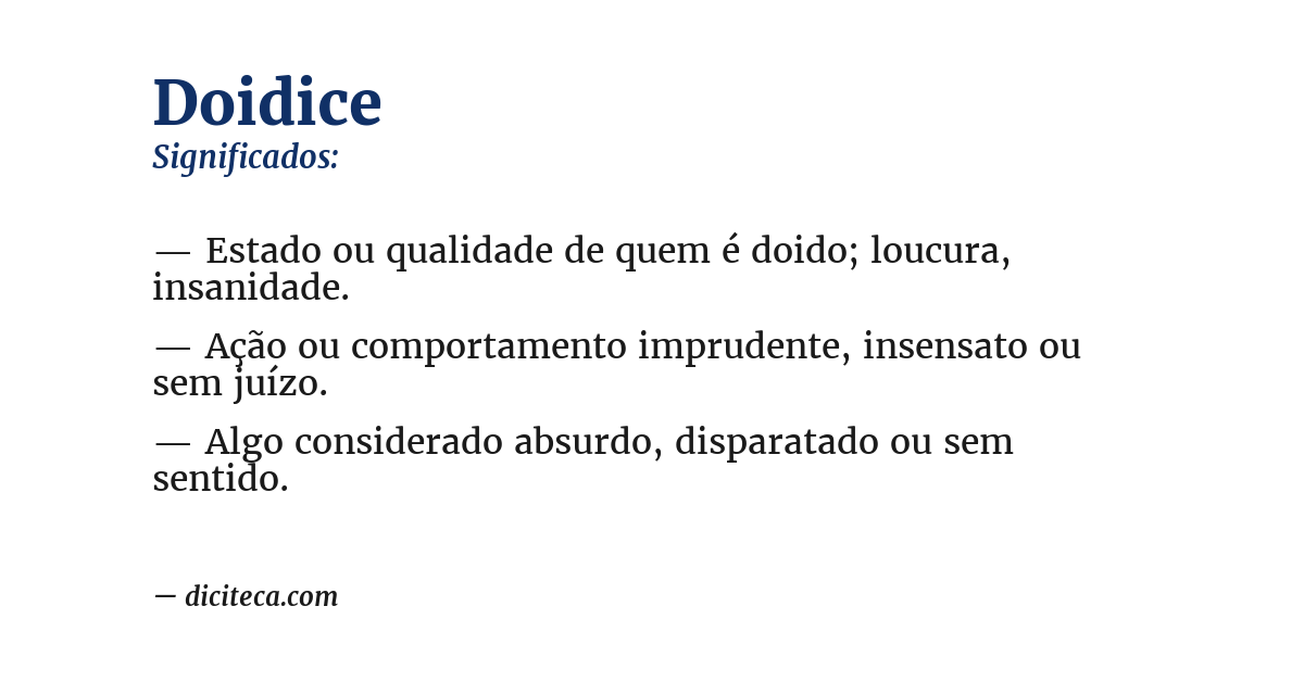 Significado de doidice