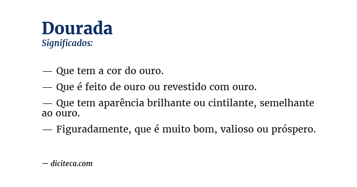 Significado de dourada
