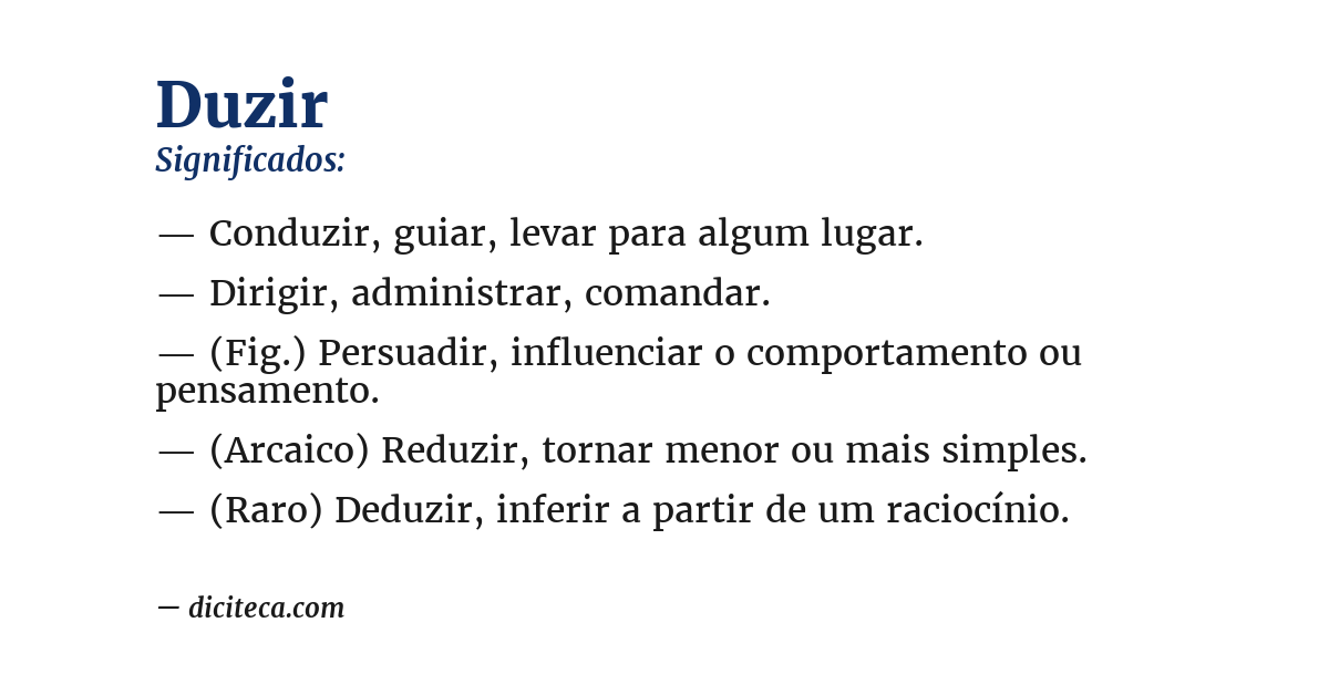 Significado de duzir