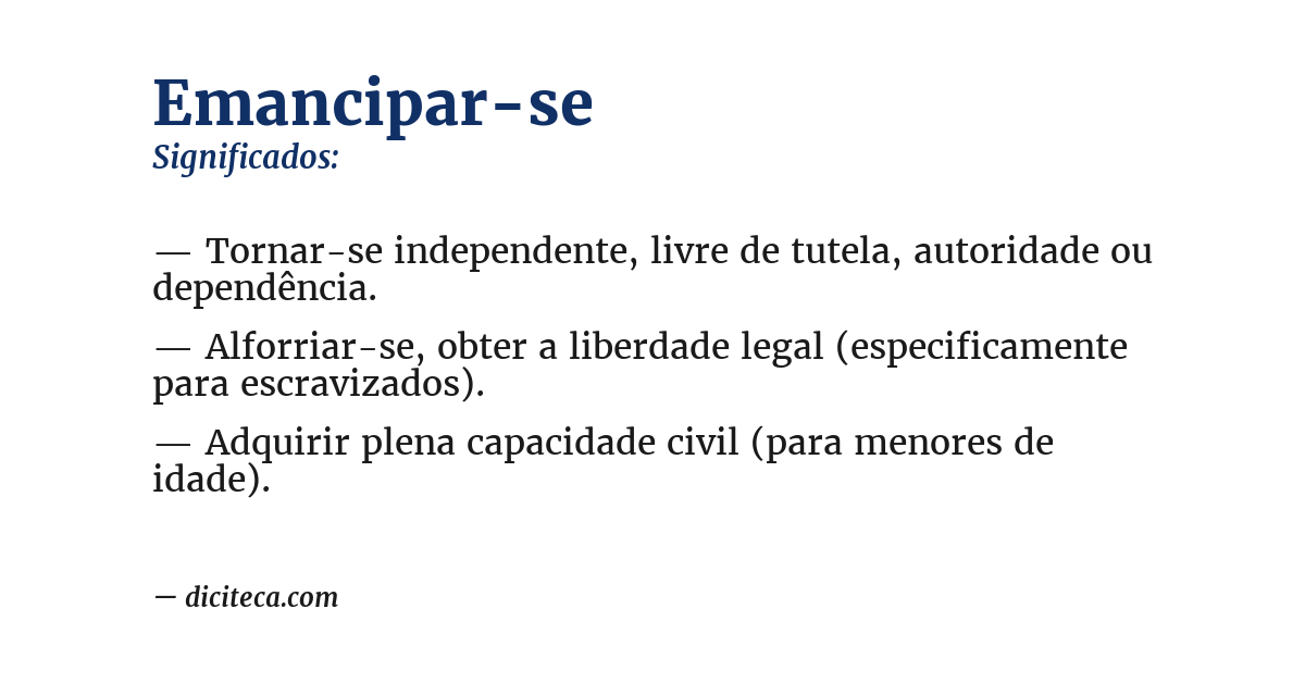 Significado de emancipar-se