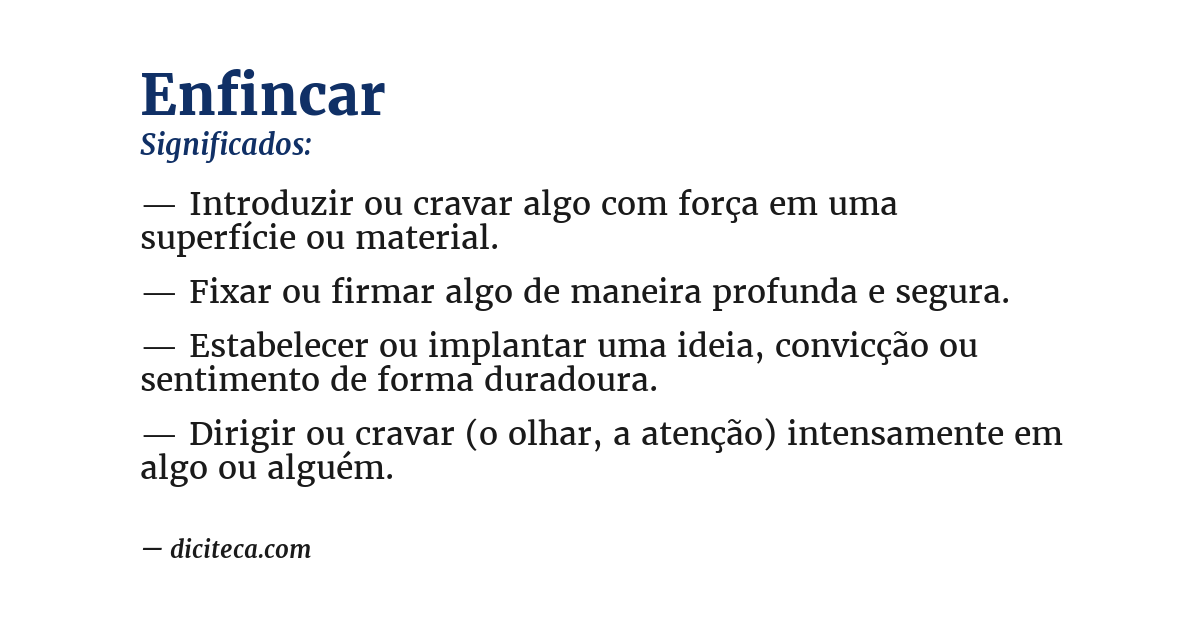 Significado de enfincar
